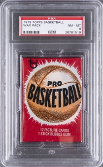 1979/80 Topps Basketball Unopened Wax Pack - PSA NM-MT 8